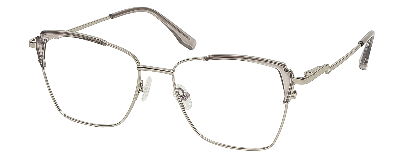 CAT EYE	EYEGLASSES		FULL RIM	MEDIUM	SIZE 56	WHITE METALLIC	PARK BEST	25204