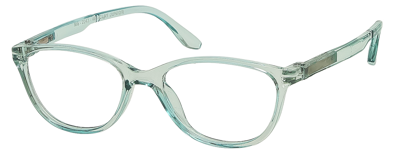 CAT EYE	EYEGLASSES		FULL RIM	SMALL	SIZE 46	TR	CLAY JUNIOR	MG-2043