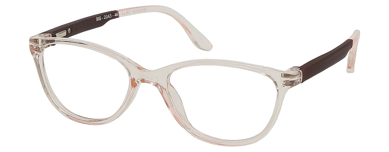 CAT EYE	EYEGLASSES		FULL RIM	SMALL	SIZE 46	TR	CLAY JUNIOR	MG-2043