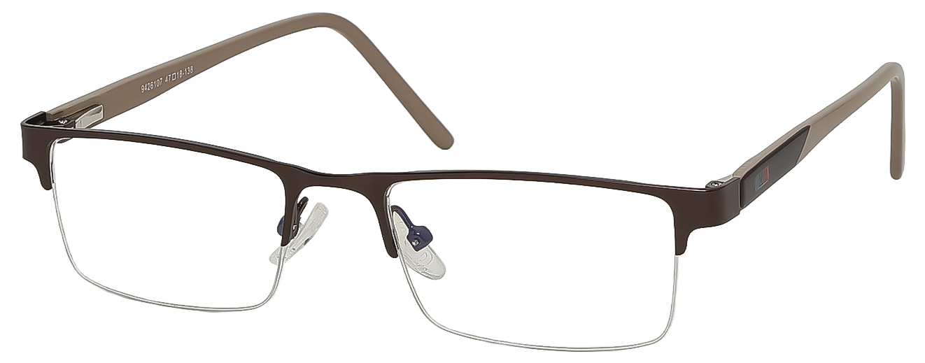 SQUARE	EYEGLASSES		HALF RIM	SMALL	SIZE 47	STAINLESS STEEL	PARA DEMAOD	9426107