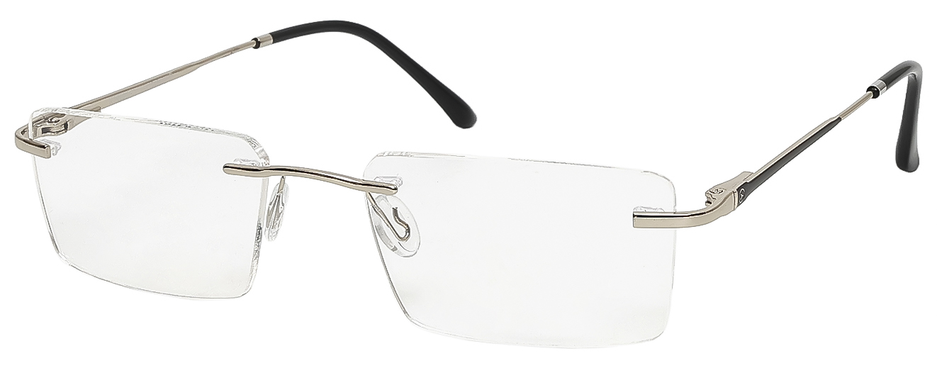 SQUARE	EYEGLASSES		RIM LESS	LARGE	SIZE 52	TITANIUM	KNIGHT HORSE 	125029