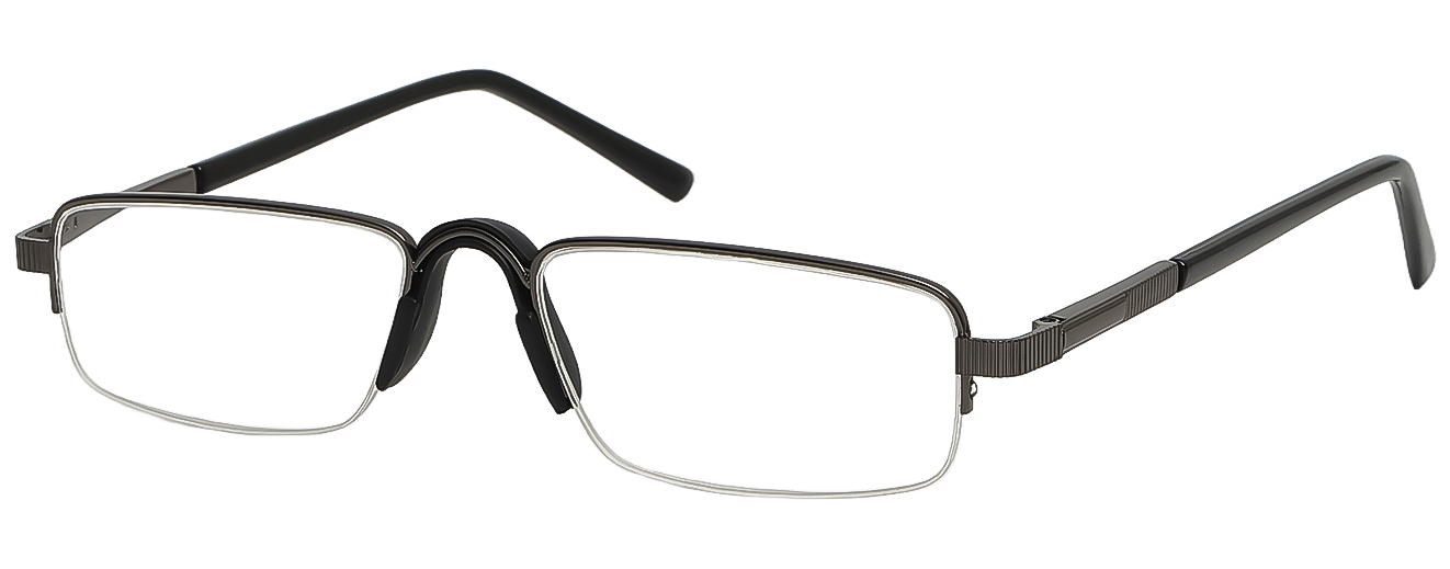 RECTANGULAR	READING GLASSES	(+1.00)	HALF RIM	MEDIUM	SIZE 51	STAINLESS STEEL	MOLAN READING	9011