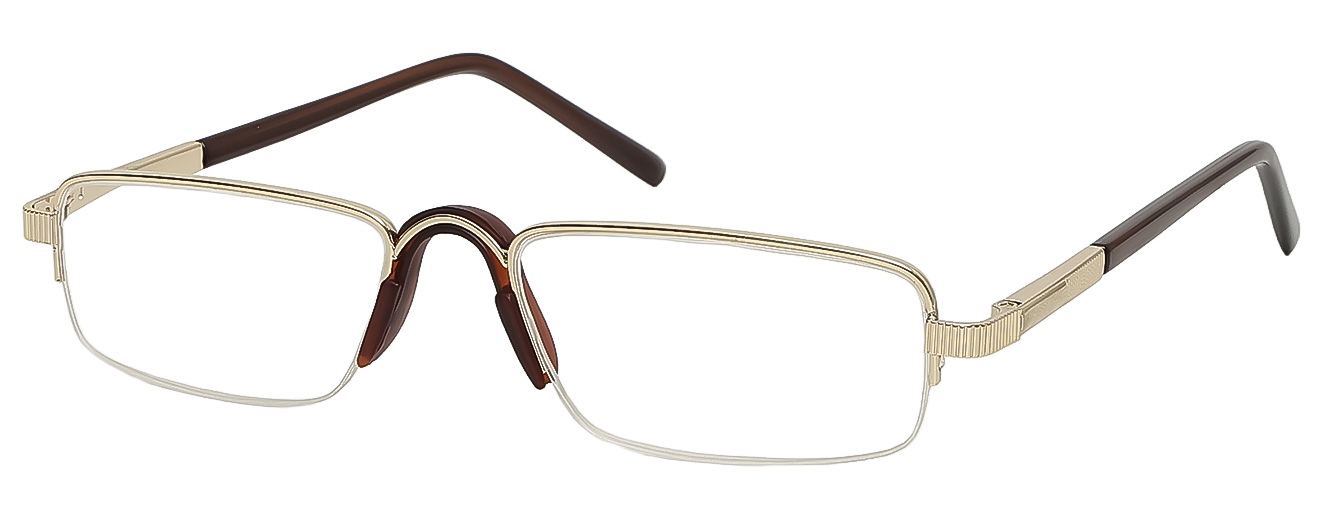 RECTANGULAR	READING GLASSES	(+1.00)	HALF RIM	MEDIUM	SIZE 51	STAINLESS STEEL	MOLAN READING	9011