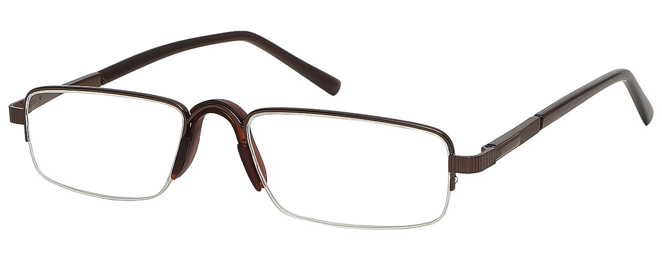 RECTANGULAR	READING GLASSES	(+1.00)	HALF RIM	MEDIUM	SIZE 51	STAINLESS STEEL	MOLAN READING	9011
