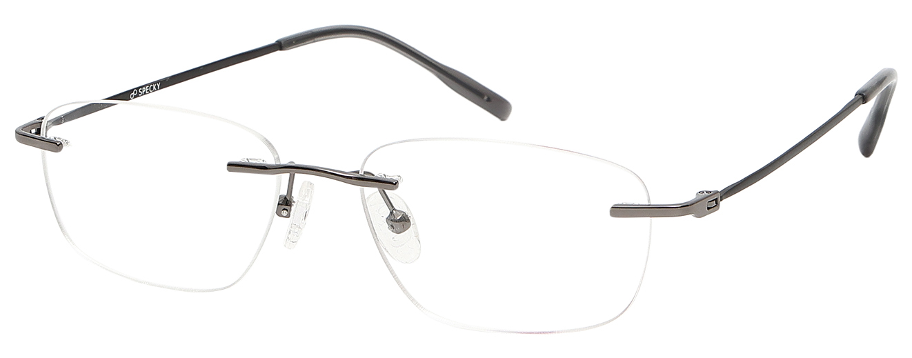 SQUARE	EYEGLASSES		RIM LESS	MEDIUM	SIZE 51	TITANIUM	SPECKY	57122K