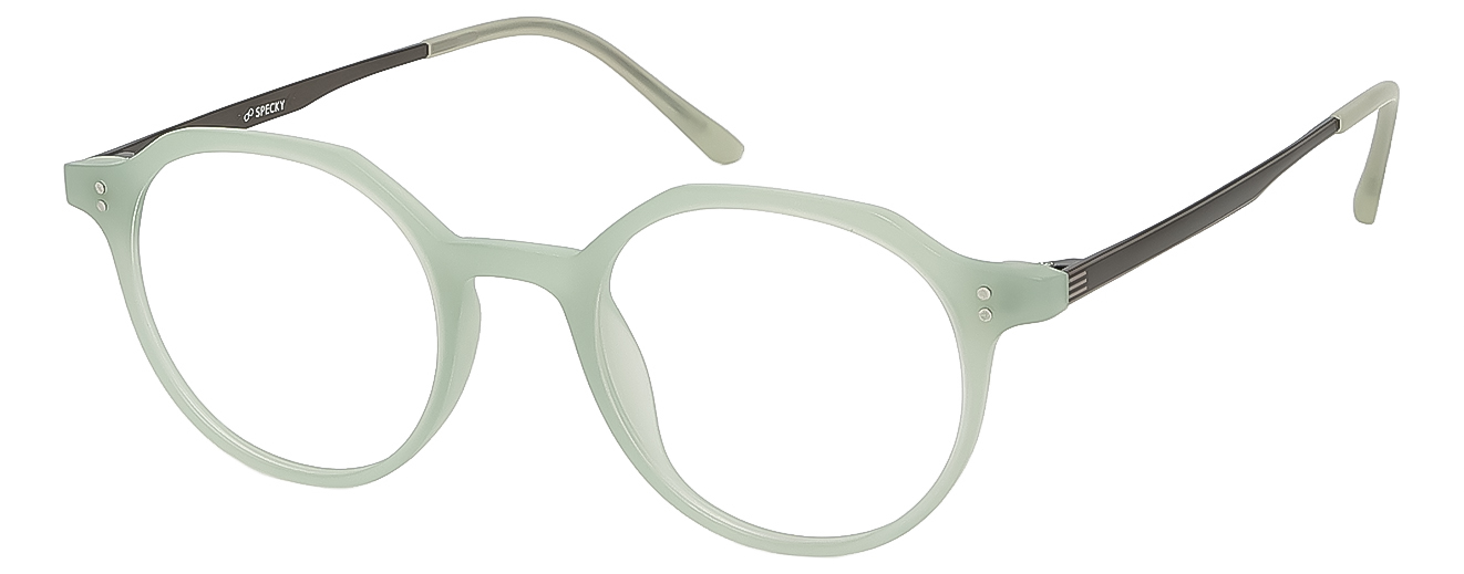 ROUND	EYEGLASSES		FULL RIM	MEDIUM	SIZE 47	RICH ACETATE	SPECKY	57061K