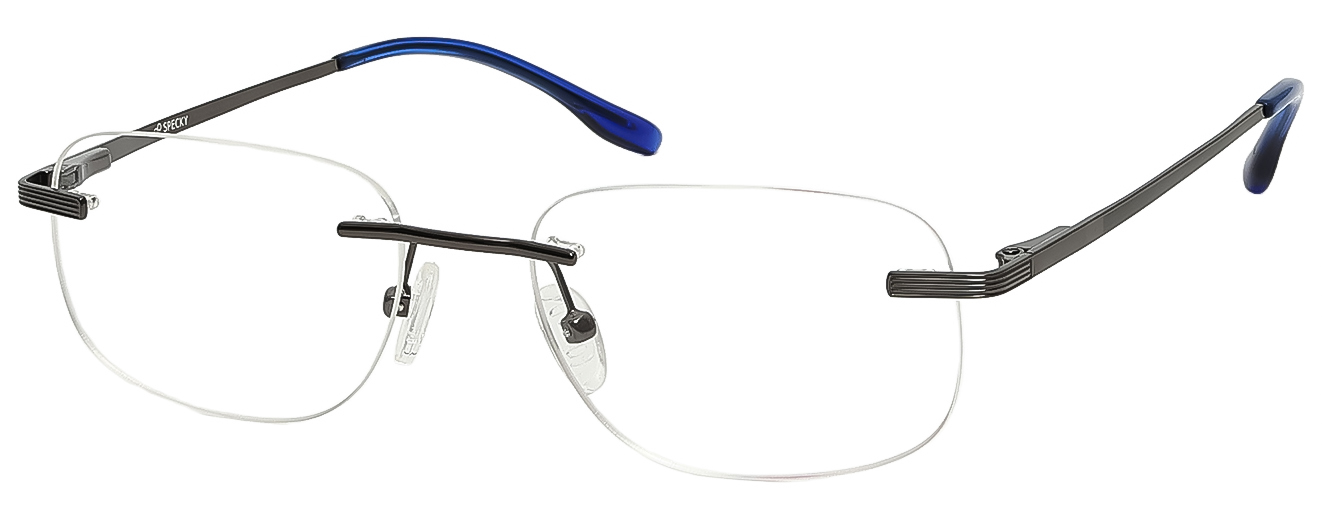RECTANGLE	EYEGLASSES		RIM LESS	MEDIUM	SIZE 53	TITANIUM	SPECKY LOS VEGAS	57119K