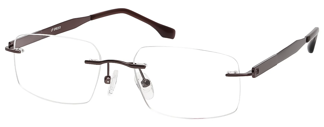SQUARE	EYEGLASSES		RIM LESS	MEDIUM	SIZE 51	TITANIUM	SPECKY	57166K