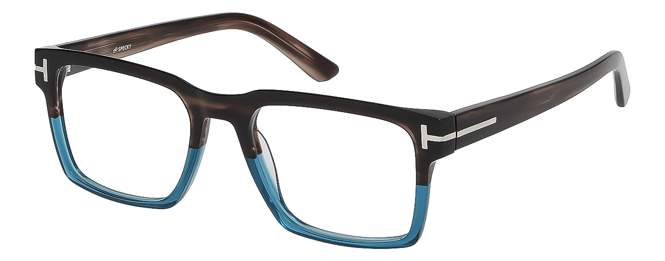 SQUARE	EYEGLASSES		FULLRIM	LARGE	SIZE 54	RICH ACETATE	SPECKY	56310
