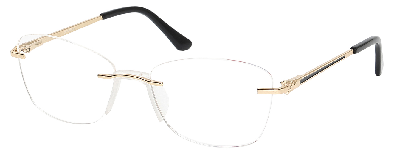 CATE EYE	EYEGLASSES		RIMLESS	LARGE	SIZE 53	TITANIUM	SPECKY	OLD201507M