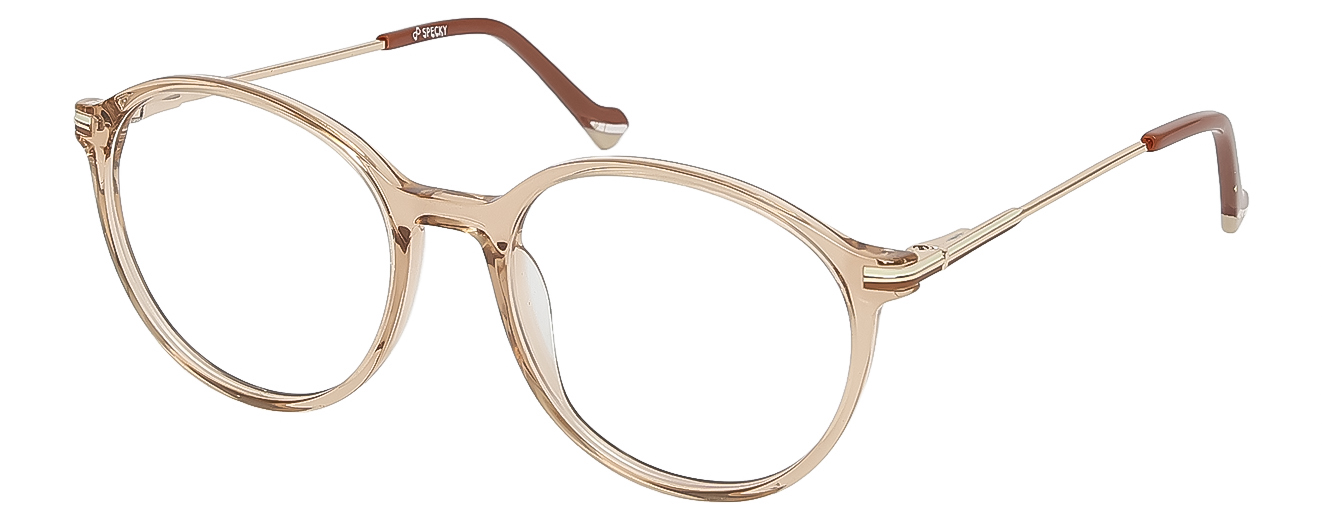 ROUND	EYEGLASSES		FULLRIM	MEDIUM	SIZE 51	RICH ACETATE	SPECKY	YY 8600