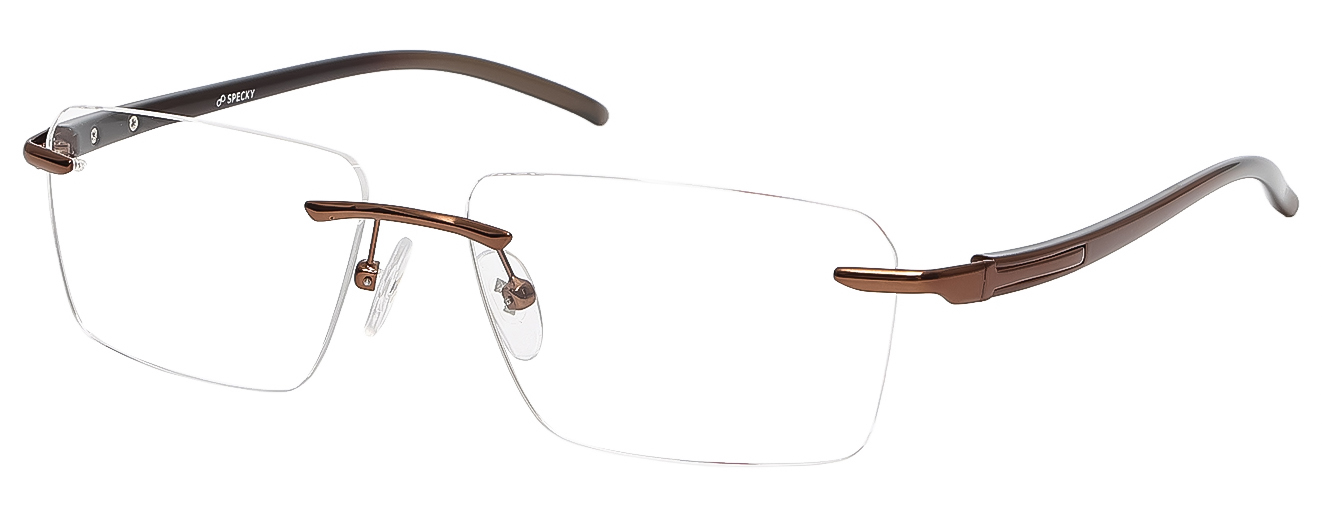 SQUARE	EYEGLASSES		RIMLESS	LARGE	SIZE 56	TITANIUM	SPECKY	12964J