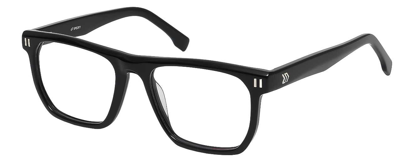 SQUARE	EYEGLASSES		FULLRIM	LARGE	SIZE 54	RICH ACETATE	SPECKY	OLD2501A