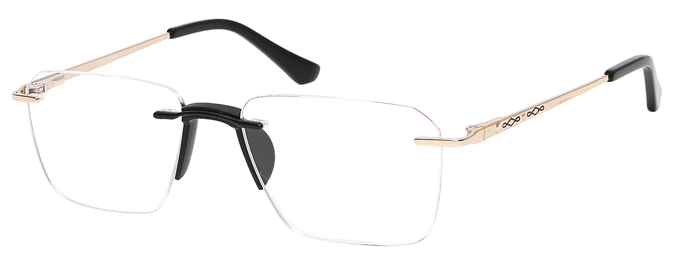 SQUARE	EYEGLASSES		RIMLESS	LARGE	SIZE 53	TITANIUM	SPECKY	OLD201524M