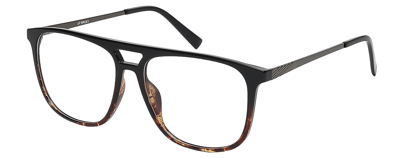 SQUARE	EYEGLASSES		FULLRIM	LARGE	SIZE 54	RICH ACETATE	SPECKY	G8012